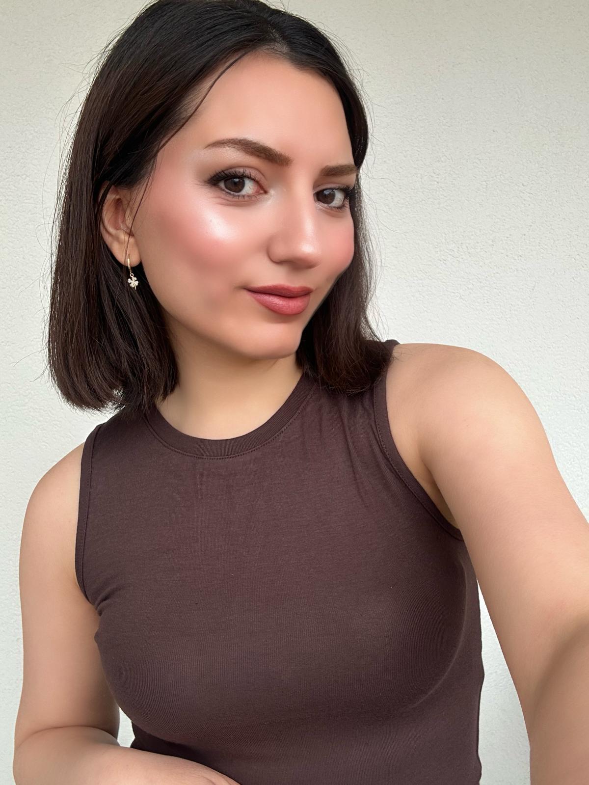 Soft Kahverengi Bisiklet Yaka Sıfır Kol Pamuklu Body